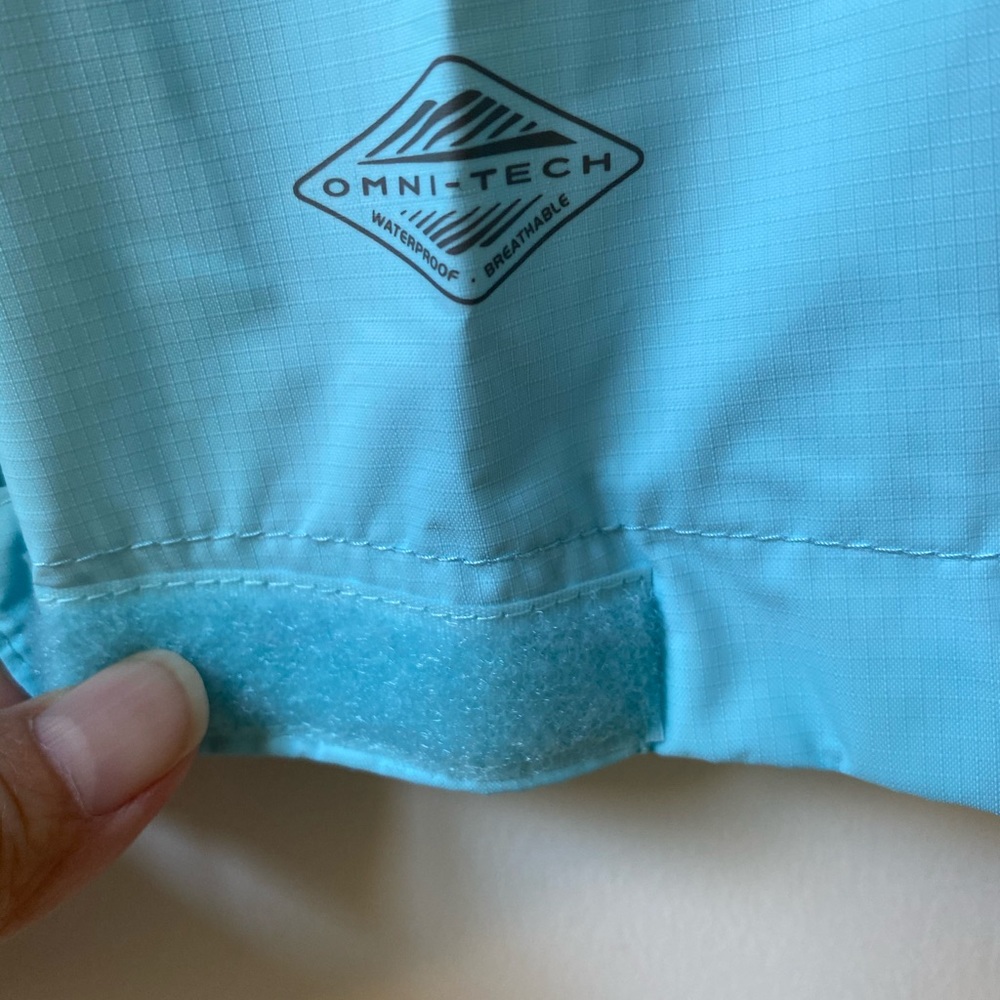 Columbia Aqua Blue Rain Jacket Girl Size 7/8 - Picture 5 of 8